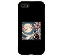 Gatto di montagna giapponese sotto la luna Sakura Cherry Blossom Custodia per iPhone SE (2020) / 7/8
