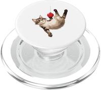 Gatto di Natale con Pallina Rossa - Stile Divertente PopSockets PopGrip per MagSafe