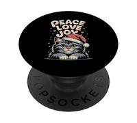 Gatto di Natale Pace Amore Gioia Gattino PopSockets PopGrip Adesivo