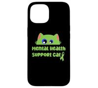 Gatto di supporto per la salute mentale | Consapevolezza delle questioni di salute mentale Custodia per iPhone 15