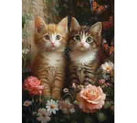 Gatto Diamond Painting Kit Completo Diamantini Crystal Art Farfalla 5D Disegni con Perline da Attaccare, DIY Passatempo per Adulti Pittura Diamante Ideale Principianti Decorazioni Parete 40x50cmF-120