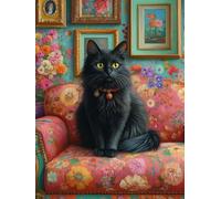 Gatto Dipingere con i Numeri Adulti, DIY Dipingere con i Numeri Animali Paint by Numbers Kit Principianti Con 3 Penne, Hobby Creativi Adulti Painting by Numbers Decorazioni Parete 40x50cm, Model 1198