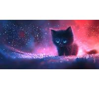 Gatto Dipingere con i Numeri Kit, Animali Grande Paint by Numbers Adulti, Set di Pittura con i Numeri, Kit di Pittura Acrilica, Principianti Tela Fai da Te Pittura a Olio,Decor 60x120cm J0L-73