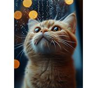 Gatto Dipingere con i Numeri per Adulti Kit Sogno Paint by Numbers Fai-da-Te su con Pennelli e Colori Acrilici Set Creativo per Adulti Principianti con Cornice per Decorazione Murale 60x80cm F-606