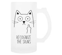 Gatto Dito Medio Tazza Per Bere Con Boccale Di Birra In Vetro Beer Mug Drinking Cup