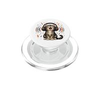 Gatto divertente Ascoltare la musica PopSockets PopGrip per MagSafe