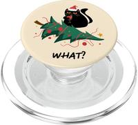 Gatto divertente che bussò all'albero di Natale, gatto nero PopSockets PopGrip per MagSafe