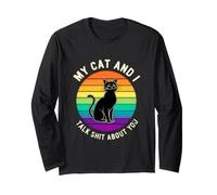 Gatto Divertente Che Dice Il Mio Gatto e Parla di Te Maglia a Manica