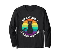 Gatto Divertente Che Dice Il Mio Gatto e Parla di Te Maglia a Manica