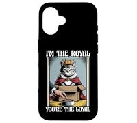 Gatto divertente con scritta in inglese "I'm The Royal You're The Loyal in box" Custodia per iPhone 16