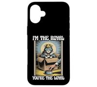 Gatto divertente con scritta in inglese "I'm The Royal You're The Loyal in box" Custodia per iPhone 16 Plus