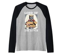 Gatto divertente in scatola Lord of the Lunch Cat Lover Cat Maglia con Maniche Raglan