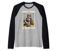 Gatto divertente La prossima volta Bow Deeper Cat Lover Cat Cat Maglia con Maniche Raglan