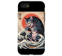 Gatto divertente per gli amanti dei gatti Catzilla arte giapponese divertente gatto per gli uomini Custodia per iPhone SE (2020) / 7 / 8