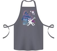 Gatto Divertente Purrty Come It's The 80s Cotone Grembiule 100% Biologico