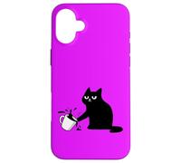 Gatto Divertente Sarcastico Umore Blasted Inverso Tazza Caffè Custodia per iPhone 16 Plus