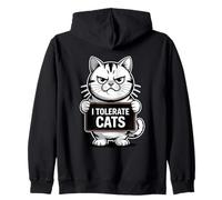 Gatto Divertente, tollero Il Sarcasmo dei Gatti Felpa con Cappuccio