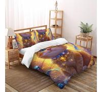 Gatto d'oro Set Di Biancheria Da Letto Copripiumino 2 Pezzi Comfort Bassa Allergia Per Coppia Adulti Doppia 1 Federa Double（200x200cm）