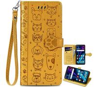 Gatto e Cane Cover per ZTE Blade A35E, Supporto Stand, Cartone animato Custodia per ZTE Blade A35E Cellulare-07