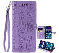 Gatto e Cane Cover per ZTE Blade A35E, Supporto Stand, Cartone animato Custodia per ZTE Blade A35E Cellulare-06