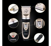 Gatto E Cane Grooming Clippers Low Noise Pet Clippers Ricaricabile A Batteria Professionale Dog Trimmer E Shaver Con 4 Clippers, Spazzola Di Pulizia Ed Olio,Pink