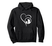 Gatto e cane insieme disegno del cuore Felpa con Cappuccio