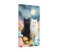 Gatto e gatti bianchi tra i fiori singola levetta vuota placca da parete copertura interruttore luce decorativo 1 banda per cucina camera bagno dimensioni 11,4 x 7 cm