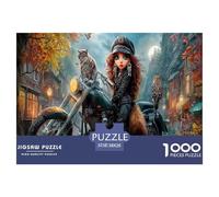 Gatto e gufo Jigsaw Puzzle Impossibili 1000Pcs Città autunnale Decorazione Per La Casa. Rilassamento E Intelligence Per Adulti E Ragazzi Da 14 Anni 38x26cm/1000pcs