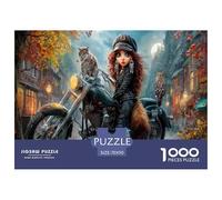 Gatto e gufo Puzzle Impossibili 1000 Pezzi Città autunnale Decorazione Per La Casa. Giochi Rilassamento E Intelligence Per Adulti E Ragazzi Da 14 Anni 70x50cm/1000pcs