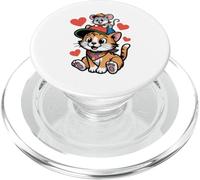 Gatto e Topolino Amici - Design Cartoon di Amicizia Animale PopSockets PopGrip per MagSafe