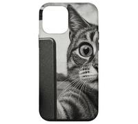Gatto e UFO scattare selfie foto in stile schizzo vintage Custodia per iPhone 12 mini