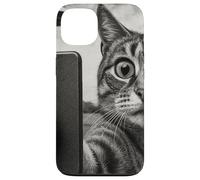 Gatto e UFO scattare selfie foto in stile schizzo vintage Custodia per iPhone 13