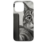 Gatto e UFO scattare selfie foto in stile schizzo vintage Custodia per iPhone 13 Pro Max