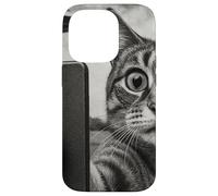 Gatto e UFO scattare selfie foto in stile schizzo vintage Custodia per iPhone 14 Pro