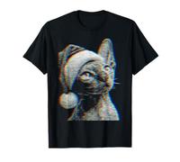 Gatto Egiziano Cappello di Babbo Natale Raver EDM Festival Maglietta