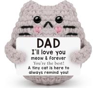 Gatto emotivo fatto a mano, per papà di figli e figlie, regalo di compleanno positivo all'uncinetto, ottimo regalo per papà, ti amo papà