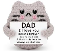 Gatto emotivo fatto a mano, per papà di figli e figlie, regalo di compleanno positivo all'uncinetto, ottimo regalo per papà, ti amo papà