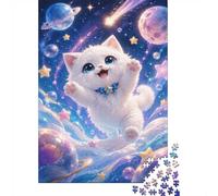 Gatto Espace 1000 Pezzi Mini Puzzle per Adulti | 70x50cm Cartone, Decorazione della camera, Taglio preciso, Regalo di raccolta, Formazione di concentrazione
