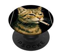 Gatto estetico con una sigaretta Streetwear Graphic Art PopSockets PopGrip Adesivo