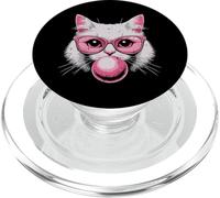 Gatto faccia rosa occhiali Bubble Gum Cute Kitty donne ragazze bambini PopSockets PopGrip per MagSafe