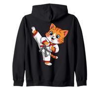 Gatto Fare Karate Arti Marziali Istruttore Taekwondo Amanti Felpa con Cappuccio