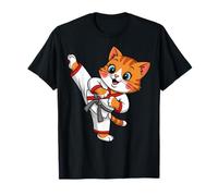 Gatto Fare Karate Arti Marziali Istruttore Taekwondo Amanti Maglietta
