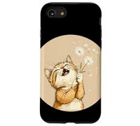 Gatto felice che tiene un dente di leone per un'atmosfera gioiosa Custodia per iPhone SE (2020) / 7 / 8