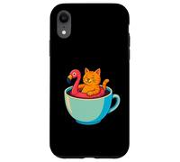 Gatto fenicottero Floatie tazza da caffè divertente Chill Kitty Pool Latte Custodia per iPhone XR