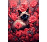 Gatto Fiore Rosso Puzzle di 30 Pezzi per Adulti, Alta Qualità puzzle adulti, Puzzles Classico Relax Giochi, Regalo Perfetto