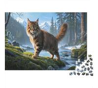 gatto forestale norvegese Puzzle Impossible 1000 Pezzi Snow Mountain Decorazione Per La Casa. Giochi Rilassamento E Intelligence Per Adulti E Bambini Da 12 Anni 1000pcs (75x50cm)