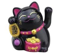 Gatto fortunato che saluta solare - Gatto fortunato della solare | Statua del gatto cinese amorevole | Gatto fortunato che saluta la | Statua del gatto fortunato Maneki Neko, braccio