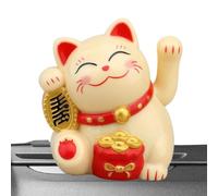 Gatto fortunato che saluta solare - Gatto fortunato della solare | Statua del gatto cinese amorevole | Gatto fortunato che saluta la | Statua del gatto fortunato Maneki Neko, braccio