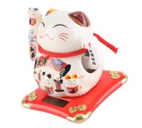 Gatto fortunato, Maneki Neko giapponese in ceramica Gatto accogliente Feng Shui Gatto della ricchezza, Gatto fortunato che agita il braccio Display per la casa Decorazione per auto (Buona fortuna)