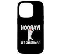 Gatto Gattino Cute Cat Natale Xmas Hooray It's Christmas Custodia per iPhone 14 Pro